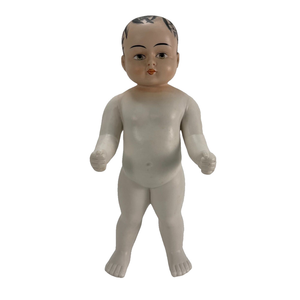 White Porcelain 12.5" Chubby Doll Hand Painted Face Japan Vintage AA Importing